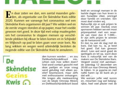 Donatie-actie Kwis-Krant. Hallo!